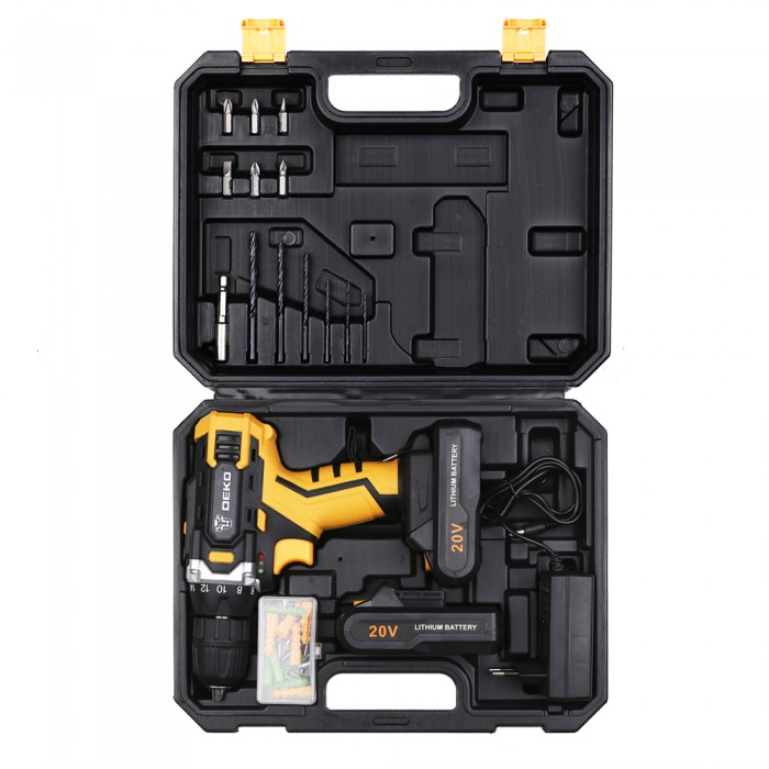 Дрель-шуруповерт аккумуляторная DEKO DKCD20FU-Li SET 63 063-4103