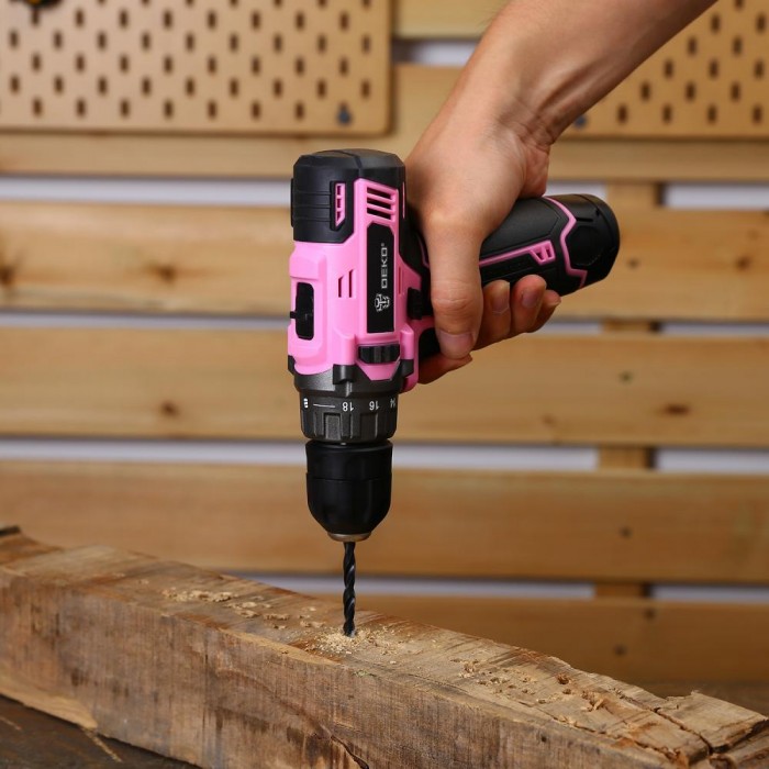 Дрель-шуруповерт аккумуляторная DEKO GCD12DU3 PINK SET2