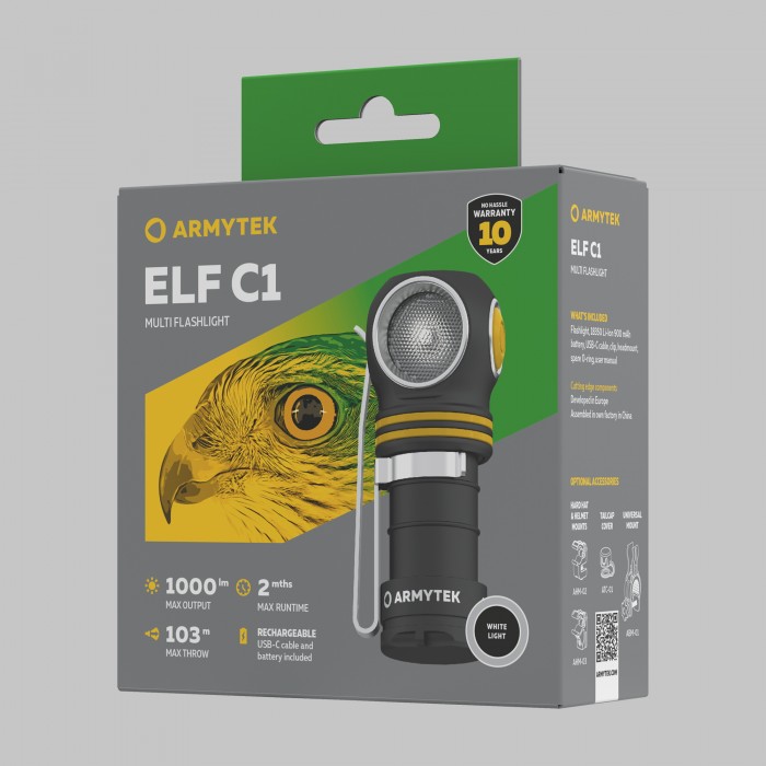 Фонарь Armytek Elf C1 USB-C Белый