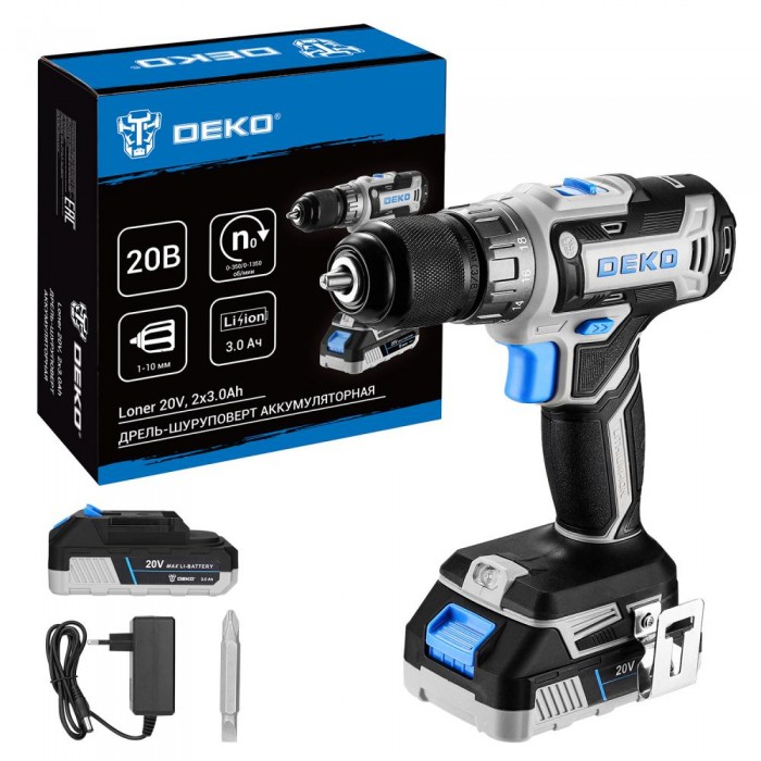 Дрель-шуруповерт аккумуляторная DEKO Loner 20V 085-1005