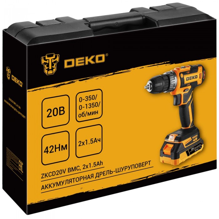 Дрель-шуруповерт аккумуляторная DEKO ZKCD20V
