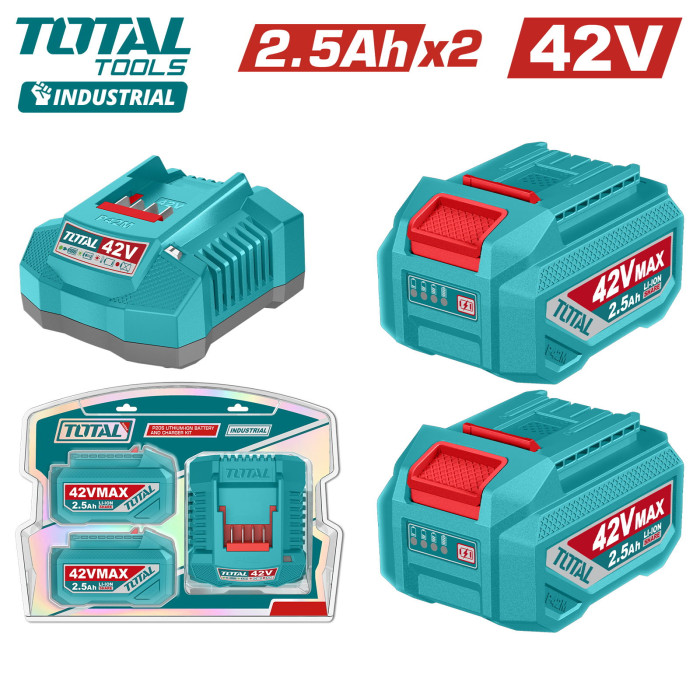 Аккумулятор (2) с зарядным устройством TOTAL TFBCPM25221