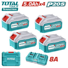Аккумулятор (4) с зарядным устройством (в кейсе) TOTAL TFBCLI20285