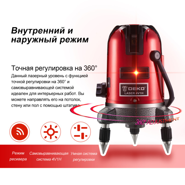 Уровень лазерный самовыравнивающийся DEKO LL57 SET1
