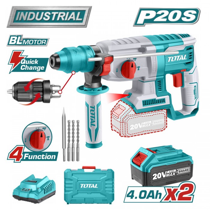 Перфоратор аккумуляторный TOTAL TRHLI202289