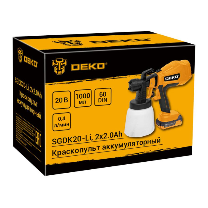 Краскопульт аккумуляторный DEKO SGDK20-Li 086-1020