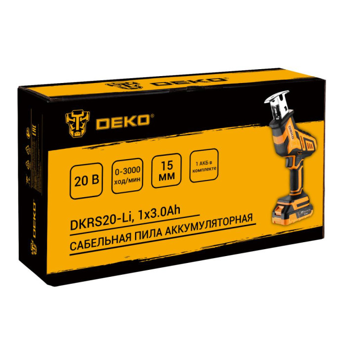 Пила сабельная аккумуляторная DEKO DKRS20-Li 083-1059