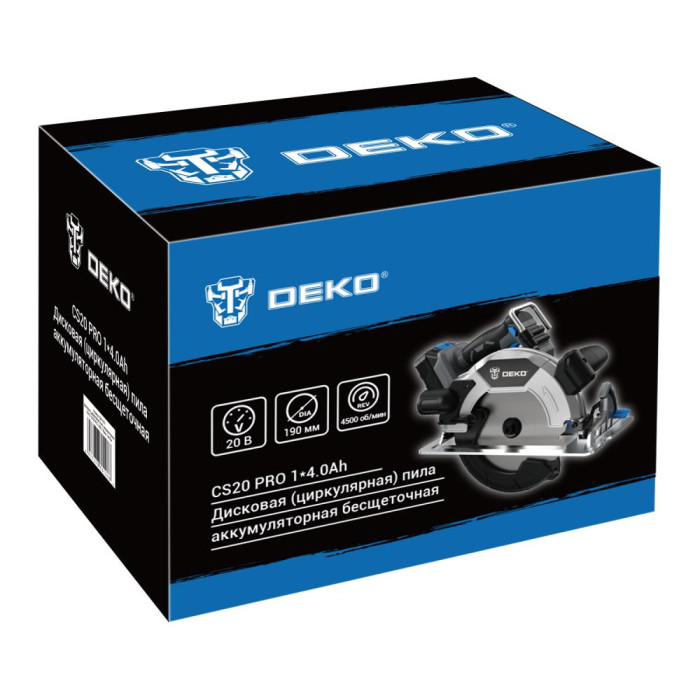 Пила циркулярная аккумуляторная DEKO CS20 PRO