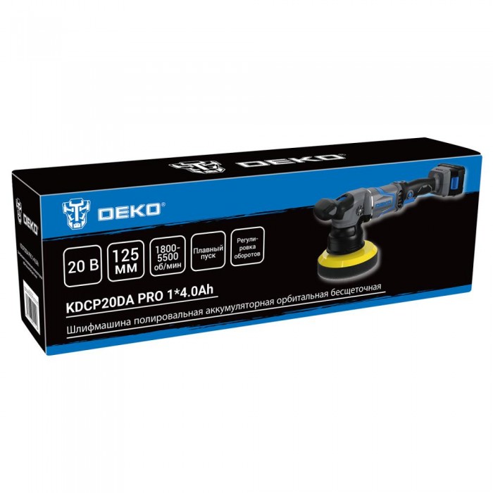 Полировальная машина аккумуляторная DEKO KDCP20DA PRO