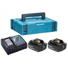 Комплект аккумулятор LXT 18.0 В BL1850B 2 шт. + зарядное устройство DC18RC в кейсе (Набор BL1850B 18V 5,0 Ah 2 шт. + DC18RC) (MAKITA)
