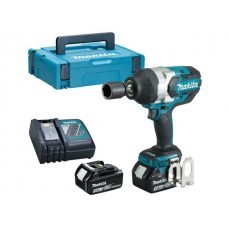 Аккум. ударный гайковерт MAKITA LXT DTW 1001 RTJ в кейсе (18.0 В, 2 акк., 5.0 А/ч Li-Ion, посадочн. квадрат 3/4 ", 1050 Нм, вес 3.5 кг)