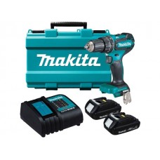 Аккум. ударная дрель-шуруповерт MAKITA LXT DHP 485 SYE в чем. (18.0 В, 2 акк., 1.5 А/ч Li-Ion, 2 скор., 50 Нм, шурупы до 10 мм, сверление в металле до