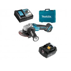 Аккум. углошлифмашина MAKITA LXT DGA 504 RT в чем. (18.0 В, 1 акк., 5.0 А/ч, Li-Ion, диск 125х22.0 мм, вибро, ЗУ)