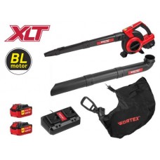 Аккум. воздуходувка WORTEX BB 2536-1 D в кор. ALL1 XLT SET БЕСЩЁТ.ДВИГ., 18В+18В, 2акб, 4 Ач, мак (36 В (2х18 В), макс.объем возд. потока 550 м куб/ч,